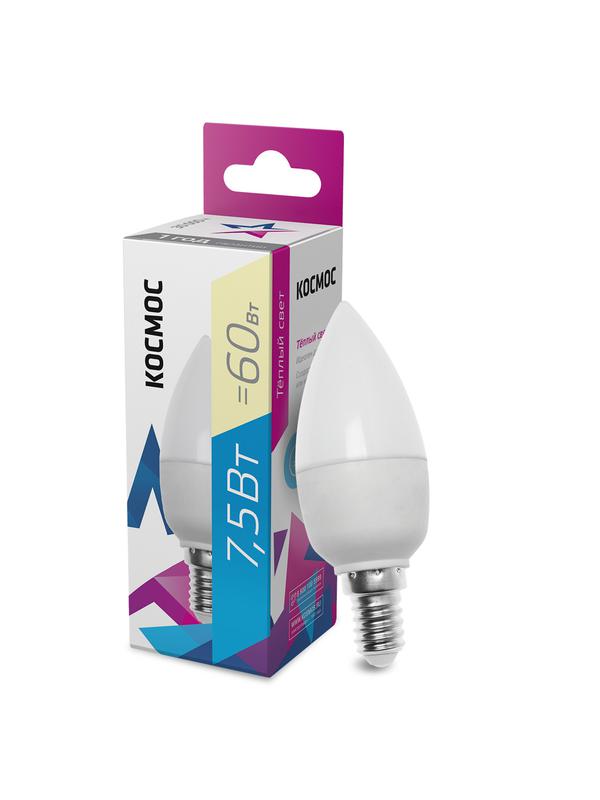 Рекомендуем купить Лампа светодиодная CN 7.5Вт 220В E14 3000К Космос LkecLED7.5wCNE1430