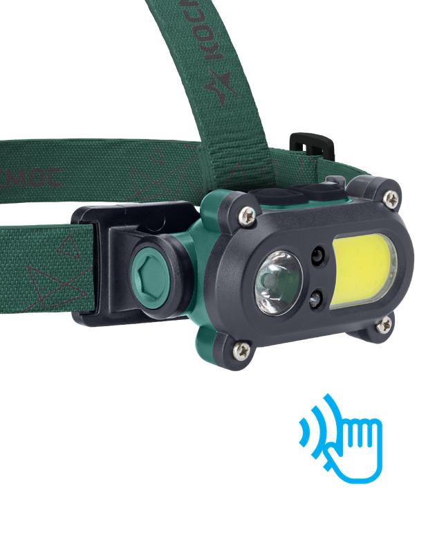 Рекомендуем купить Фонарь аккумуляторный налобный сенсорный 3Вт LED+3Вт COB LED с коллиматорной линзой Li-ion 18650 1200мА.ч корпус ABS-пластик USB-шнур регулируемый эласт. ремешок КОСМОС KOC502Lit