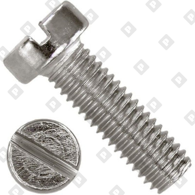 Винт DIN 84 М5x16 с цилиндрической головкой и прямым шлицем, кл. пр. 4.8, оц. сталь - №1