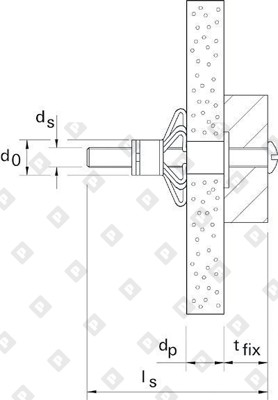 Металлический дюбель fischer HM 6x37 S для пустотелых конструкций - №2