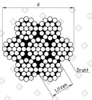 Трос ART 8382 (DIN 3060) Ø2.5 мм, конструкция 7х19, нерж. сталь А4 - №2