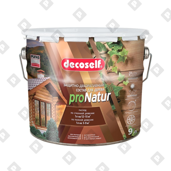 Антисептик лессирующий для дерева Pufas Decoself сосна (9 л) - №1