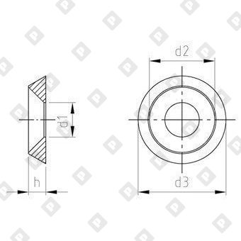 Шайба NF E 27-619 Ø8 полнотелая, со скосом 90 градусов, нерж. сталь A1 - №4