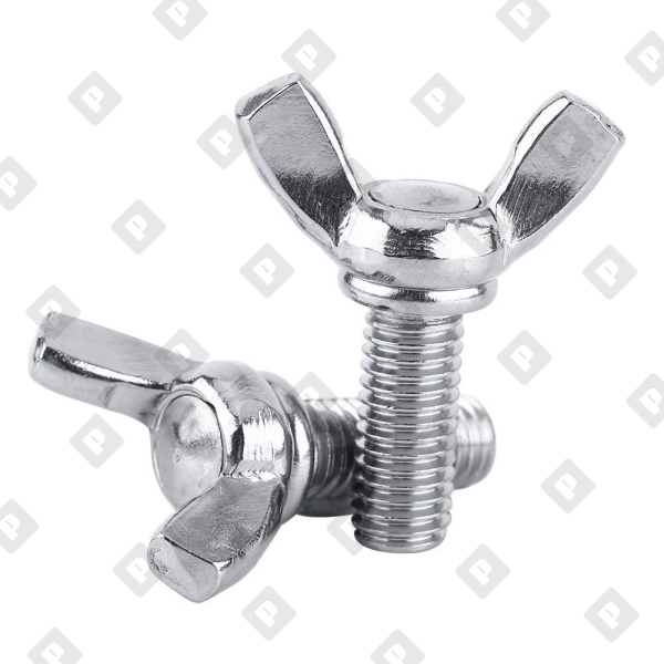 Винт DIN 316 M4x16 барашковый с прямыми лепестками американской формы, кл. пр. 4.8, оц. сталь - №1