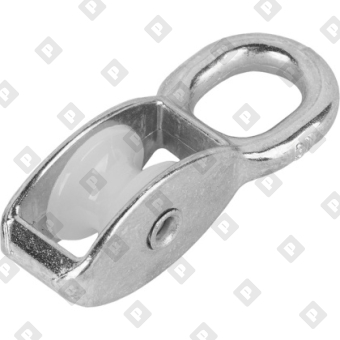 Блок одинарный 1 1/2" (40 мм) с пластиковым диском, оц. сталь - №1