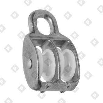 Блок двойной 1 1/2" (40 мм) с пластиковым диском, оц. сталь - №2