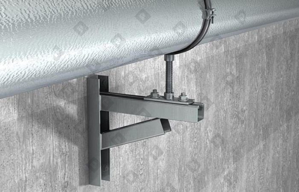 Трубный хомут Fischer FRSM 40-45 мм (1 1/4") для тяжелых трубопроводов с метрической резьбой M10/M12, оц. сталь - №2