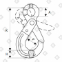 Крюк самозакрывающийся с проушиной 15 т, кл.пр. 8
