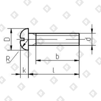 Винт ГОСТ 17473 исполнение 1 М4x8 с полуцилиндрической головкой и прямым шлицем, кл. пр 4.8, оц. сталь - №2