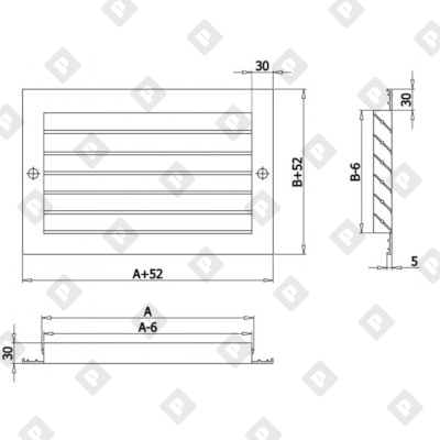 Решетки вентиляционные наружные нерегулируемые Р-Н - №1