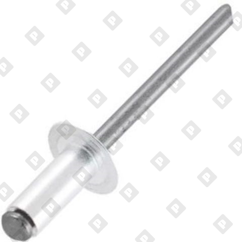 Заклепка вытяжная открытая 4x6 со стандартным бортом, алюминий / сталь - №1