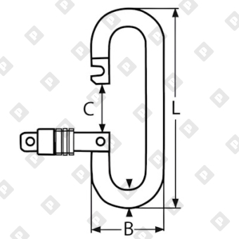 Карабин овальный с пружинной муфтой ART 8960 6x80, нерж. сталь A4 - №2