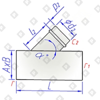 Тройник прямоугольного сечения с круглой косой врезкой - №1