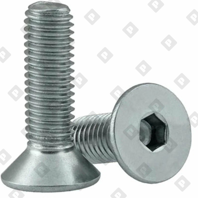 Винт DIN 7991 M5x30 с потайной головкой и внутренним шестигранником, кл. пр. 8.8, оц. сталь - №1