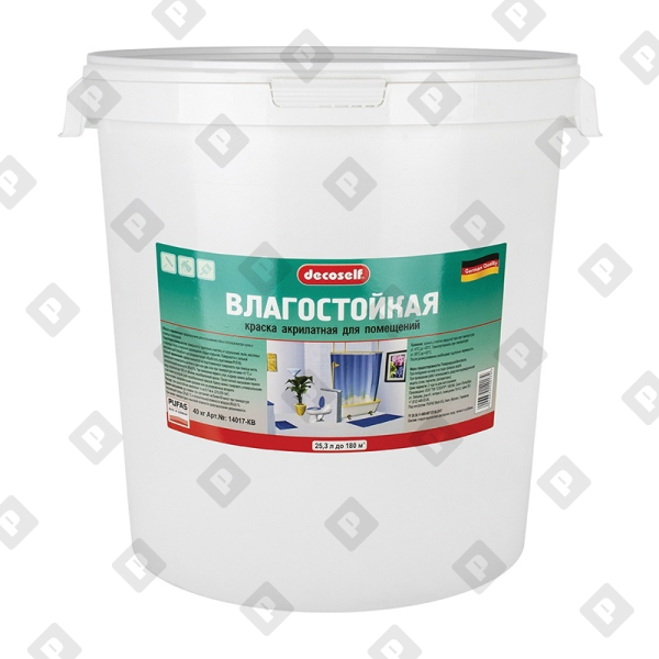 Краска Pufas Decoself влагостойкая, белая, мороз. (40 кг) - №1