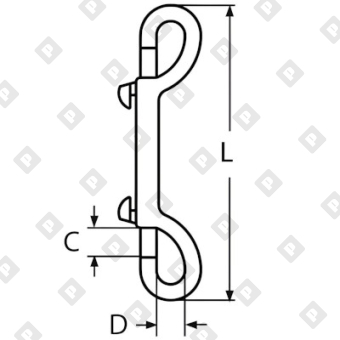 Карабин двухсторонний с задвижной защелкой ART 8416 115 мм, нерж. сталь A4 - №2
