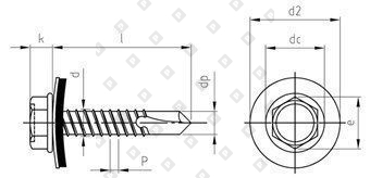 DIN 7504 A2 K 5,5X45 уплотн. шайба 16мм - №4