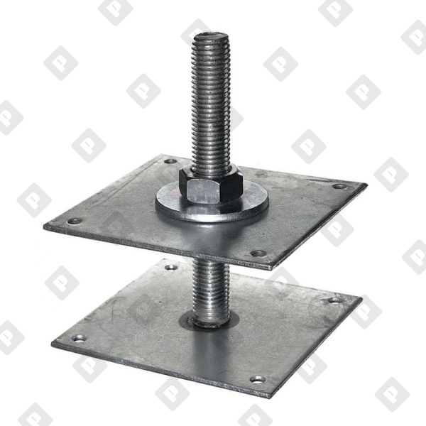 Анкер регулировочный по высоте ARH 120x120x4мм М20, H=200, оц. сталь - №1