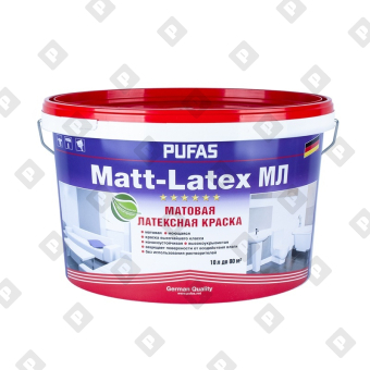 Краска Pufas Matt-Latex А моющаяся латексная, мат., мороз. (10 л) - №1